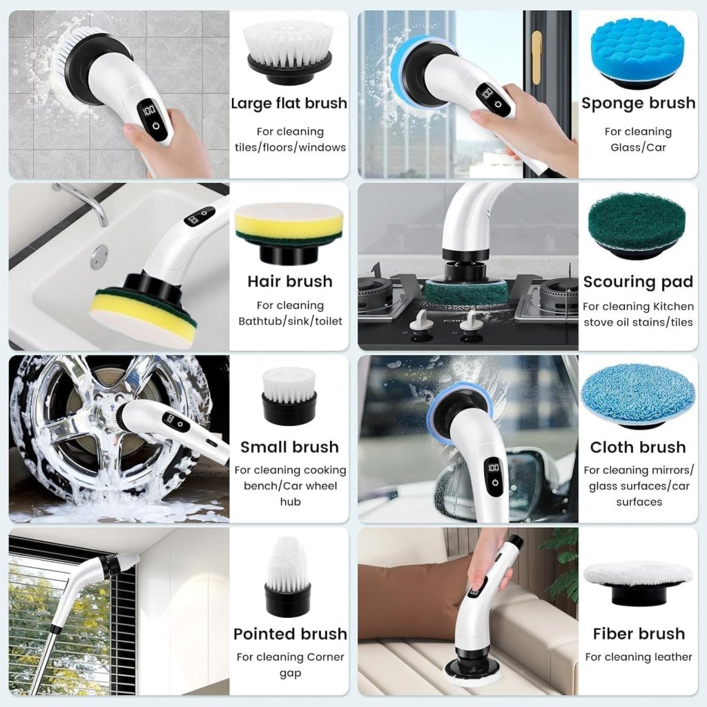 9 In 1 Spin Scrubber Cleaning Brush Mop Cleaning Accessories