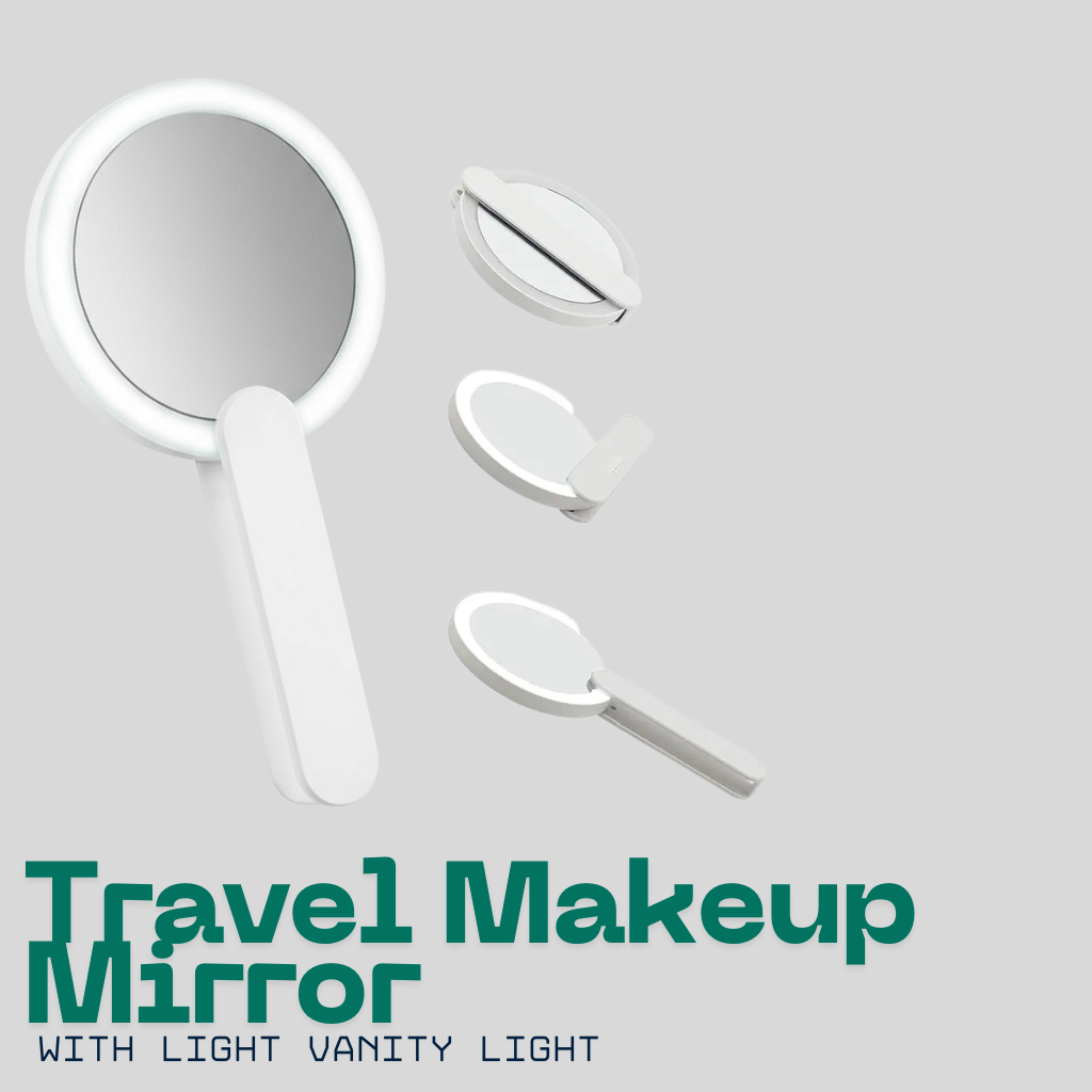 Travel Makeup Mirror with Light Vanity Light + FREE Doll Face Changing Keycain