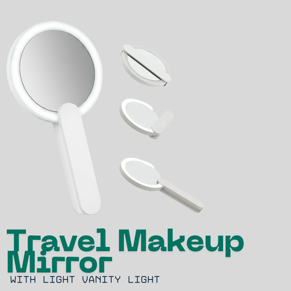 Travel Makeup Mirror with Light Vanity Light + FREE Doll Face Changing Keycain